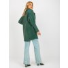 Dark green loose alpaca coat with wool (Barva dark green, Velikost ONE SIZE)