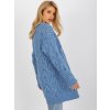 Blue openwork cardigan with an admixture of wool (Barva Blue, Velikost ONE SIZE)