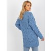 Blue openwork cardigan with an admixture of wool (Barva Blue, Velikost ONE SIZE)