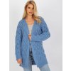 Blue openwork cardigan with an admixture of wool (Barva Blue, Velikost ONE SIZE)