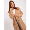 Camel long cardigan with braids (Barva camel, Velikost ONE SIZE)