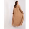 Camel long cardigan with braids (Barva camel, Velikost ONE SIZE)