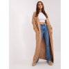 Camel long cardigan with braids (Barva camel, Velikost ONE SIZE)