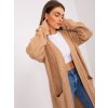 Camel long cardigan with braids (Barva camel, Velikost ONE SIZE)