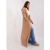 Camel long cardigan with braids (Barva camel, Velikost ONE SIZE)