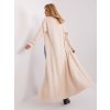 Light beige maxi cardigan with pockets (Barva light beige, Velikost ONE SIZE)
