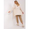 Light beige cardigan with braid weave OCH BELLA (Barva light beige, Velikost ONE SIZE)