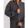 Dark gray puffed sleeve cardigan (Barva dark grey, Velikost ONE SIZE)