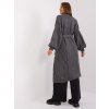 Dark gray long cardigan with braids RUE PARIS (Barva dark grey, Velikost ONE SIZE)