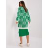 Green and ecru loose cardigan with patterns (Barva green, Velikost ONE SIZE)