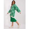 Green and ecru loose cardigan with patterns (Barva green, Velikost ONE SIZE)