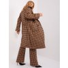 Camel-black long coat with belt (Barva camel, Velikost L/XL)