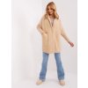 Light beige women's alpaca coat with wool (Barva light beige, Velikost ONE SIZE)