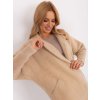 Light beige women's alpaca coat with wool (Barva light beige, Velikost ONE SIZE)