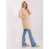 Light beige women's alpaca coat with wool (Barva light beige, Velikost ONE SIZE)