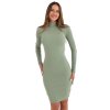 Livia RUE PARIS basic turtleneck pistachio dress (Barva pistachio, Velikost S/M)