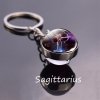 10 variant leo libra scorpio 12 constellation keychain glass ball pendant zodiac sign keychain car key rings men women birthday gifts