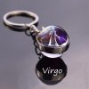 7 variant leo libra scorpio 12 constellation keychain glass ball pendant zodiac sign keychain car key rings men women birthday gifts