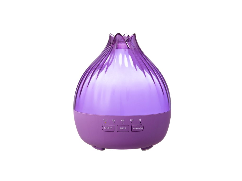 Hütermann S01 aroma difuzér fialová 350 ml - ultrazvukový, 7 LED barev, dálkové ovládání