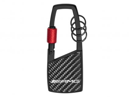 AMG key ring carabiner black red B66953430