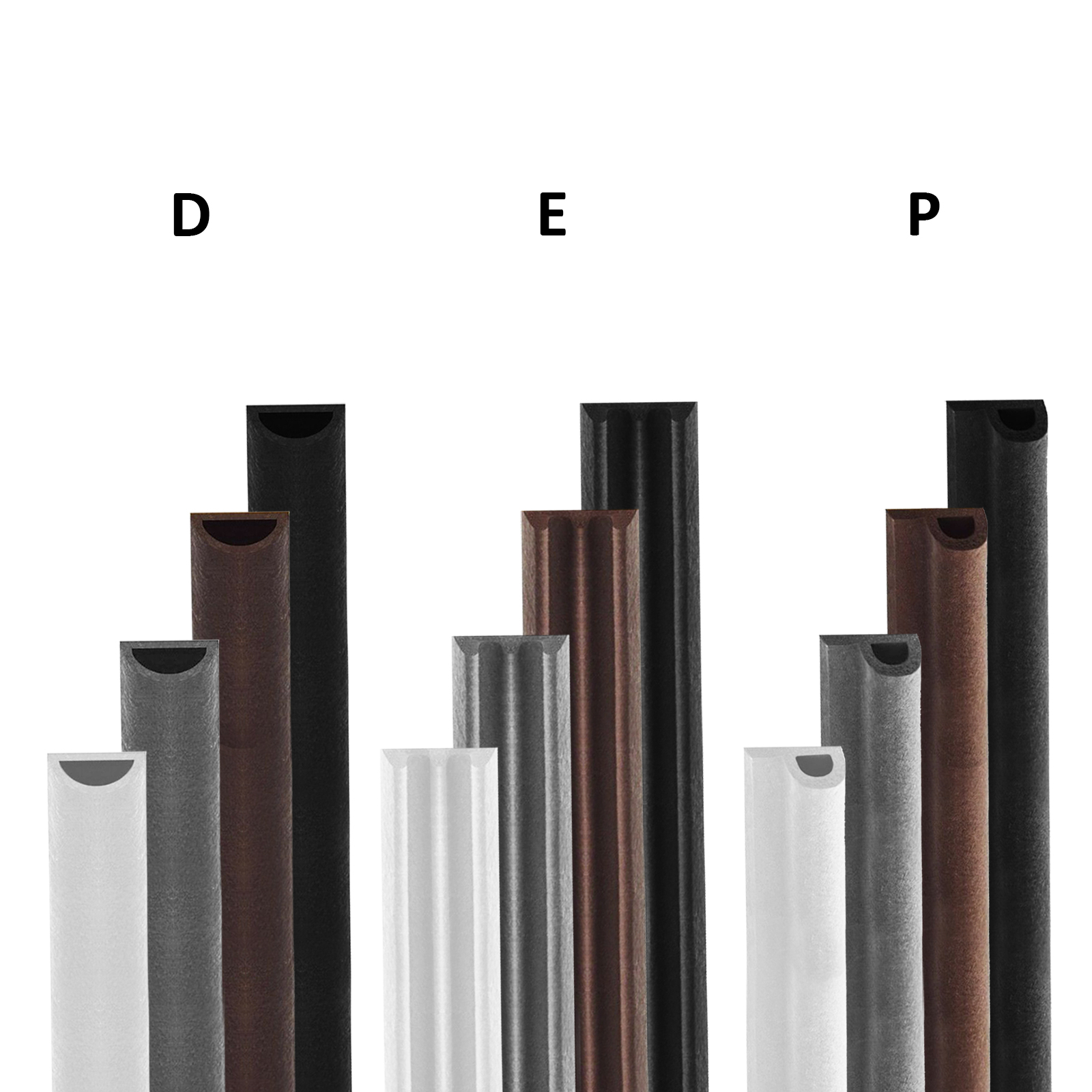 Samolepicí těsnění do oken a dveří typ E,P,D 2x3m Barva: Černá, Model: D