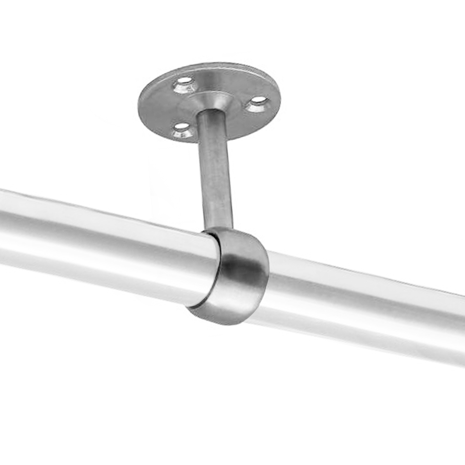 Nerezový držák šatní tyče kulatý / průchozí Průměr: 25 mm