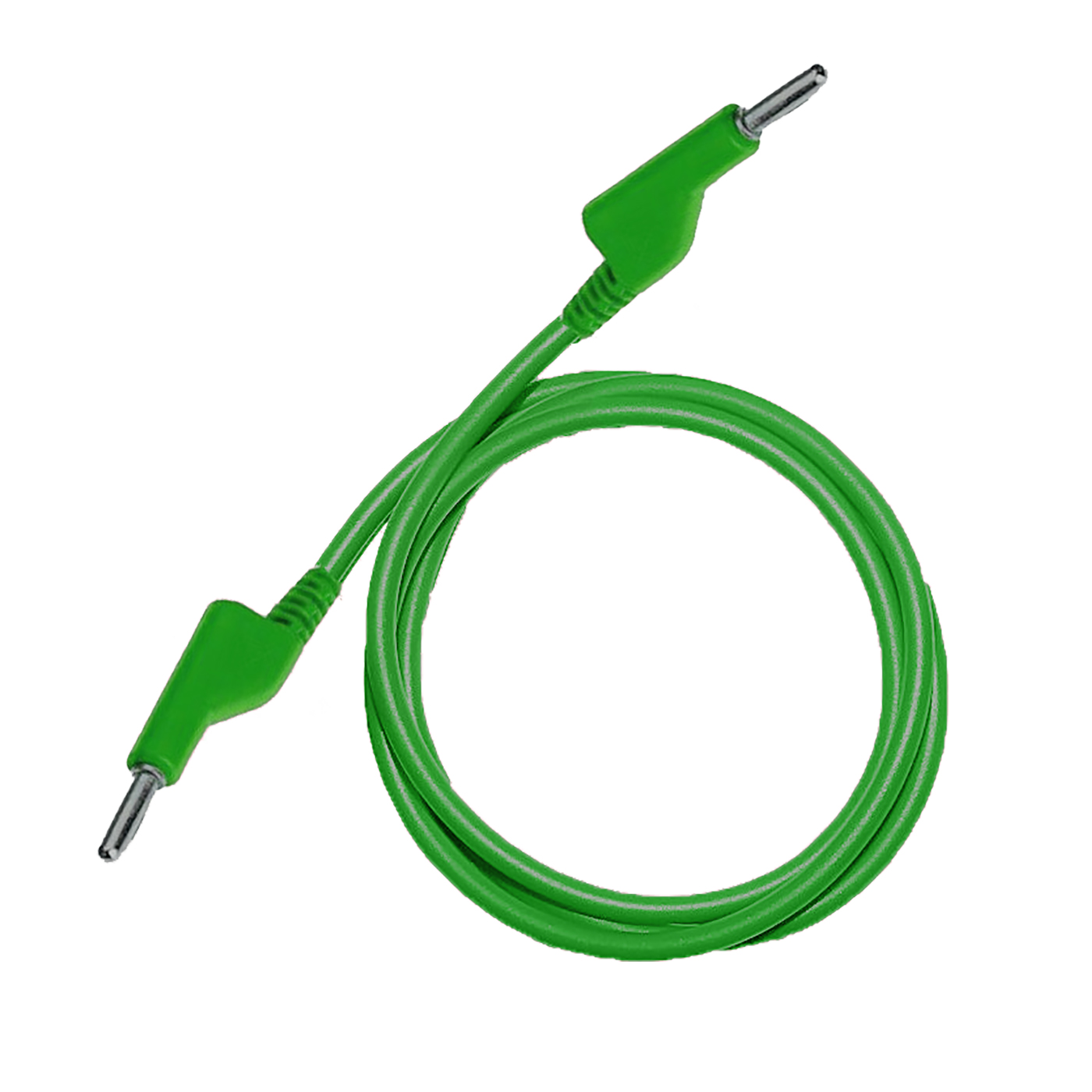 Testovací / laboratorní kabel Ø4 mm Barva: Zelená, Model: Banánek-banánek, Rozměr: 50 cm
