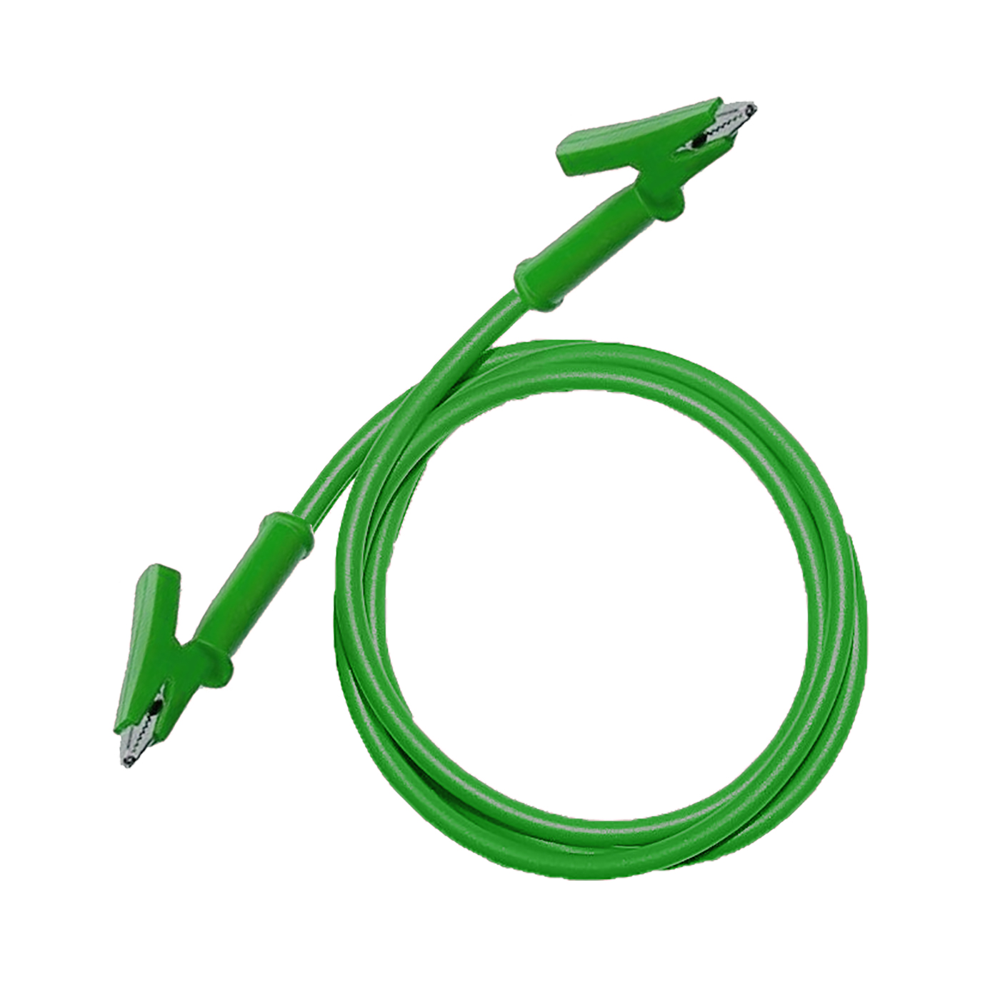 Testovací / laboratorní kabel Ø4 mm Barva: Zelená, Model: Krokosvorka-krokosvorka, Rozměr: 50 cm