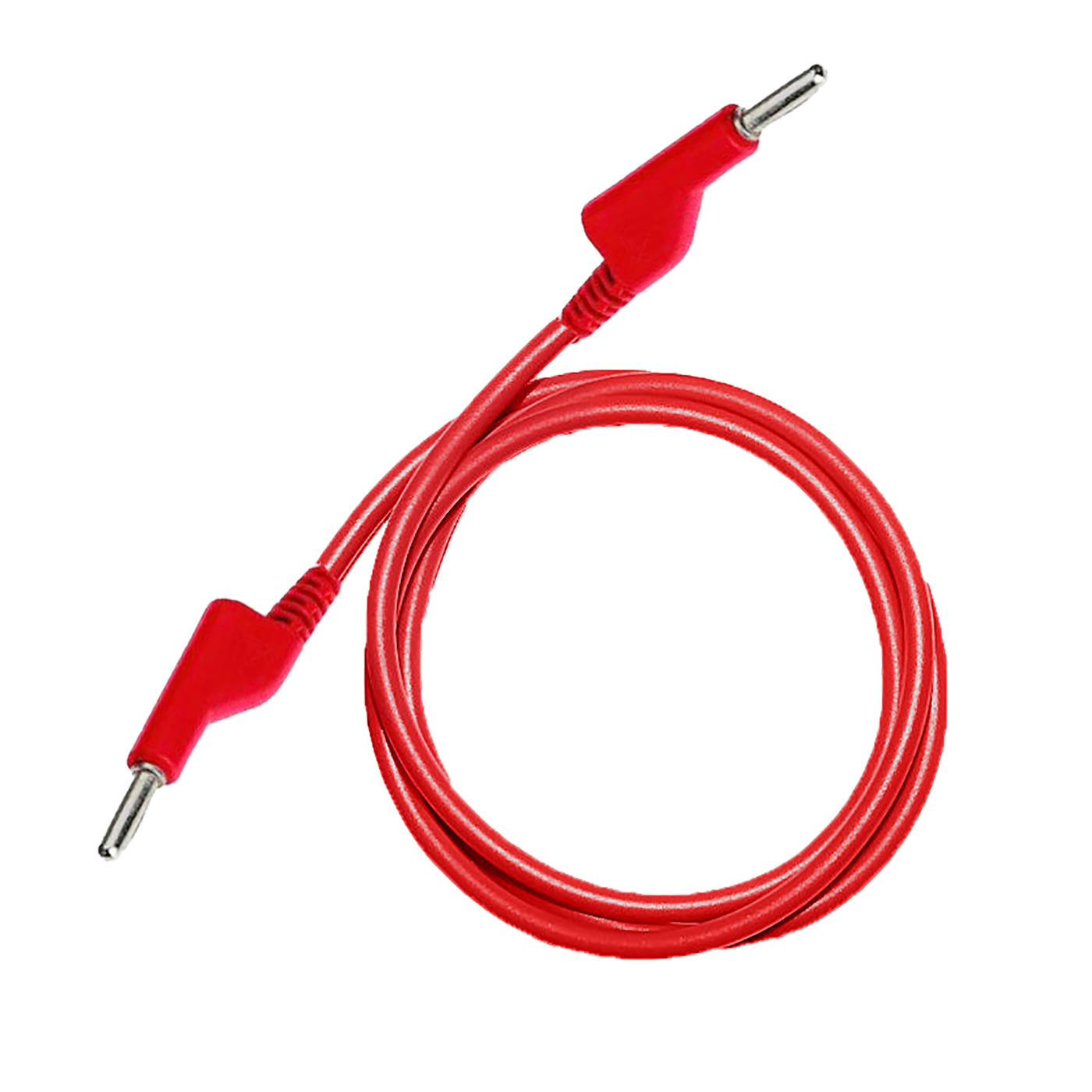Testovací / laboratorní kabel Ø4 mm Barva: Červená, Model: Banánek-banánek, Rozměr: 200 cm