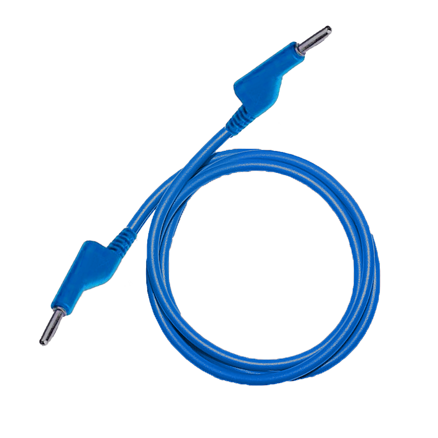 Testovací / laboratorní kabel Ø4 mm Barva: Modrá, Model: Banánek-banánek, Rozměr: 50 cm