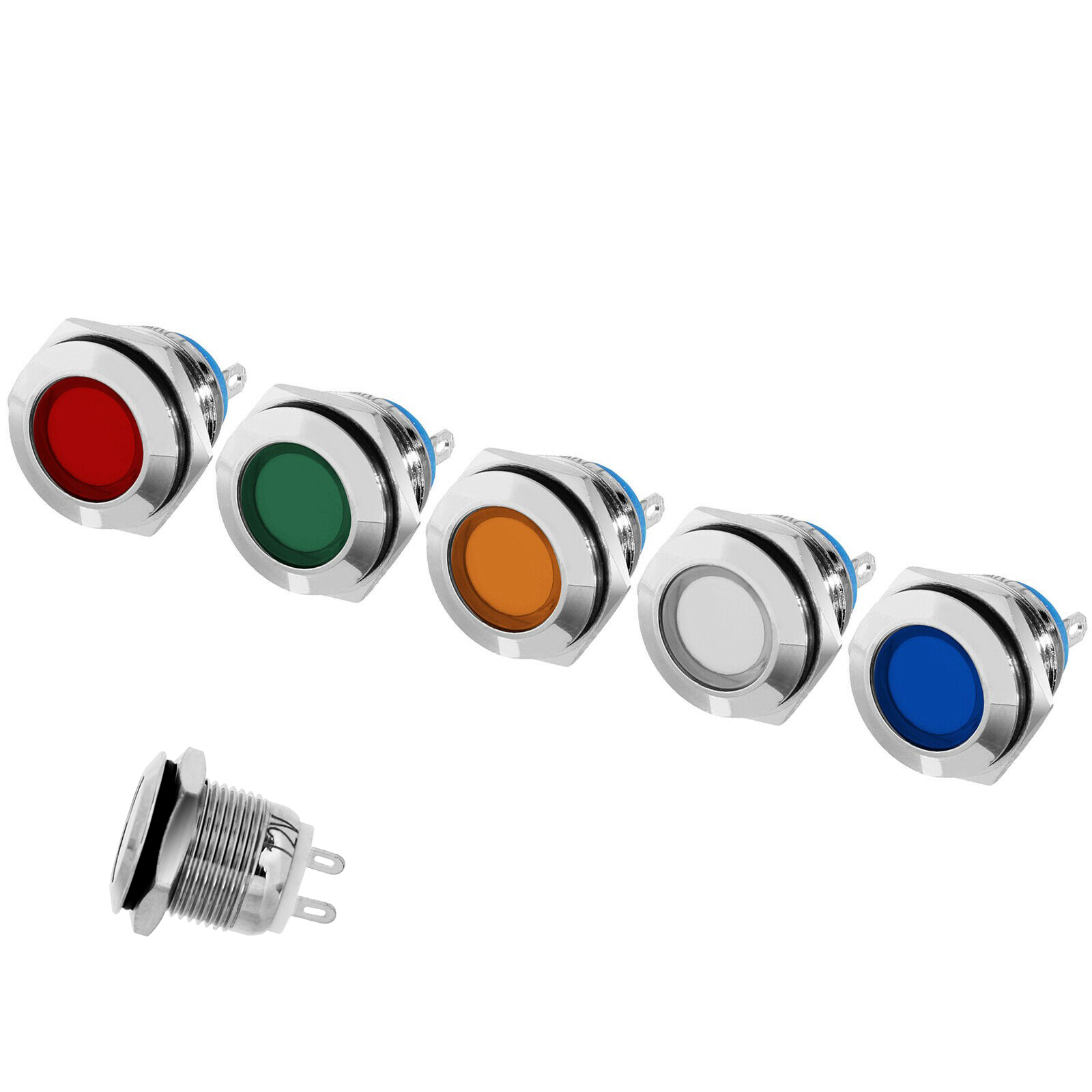 Signální kontrolka 12 V Ø 8 mm 12 mm 16 mm LED Barevné provedení: Zelená, Průměr: 12 mm