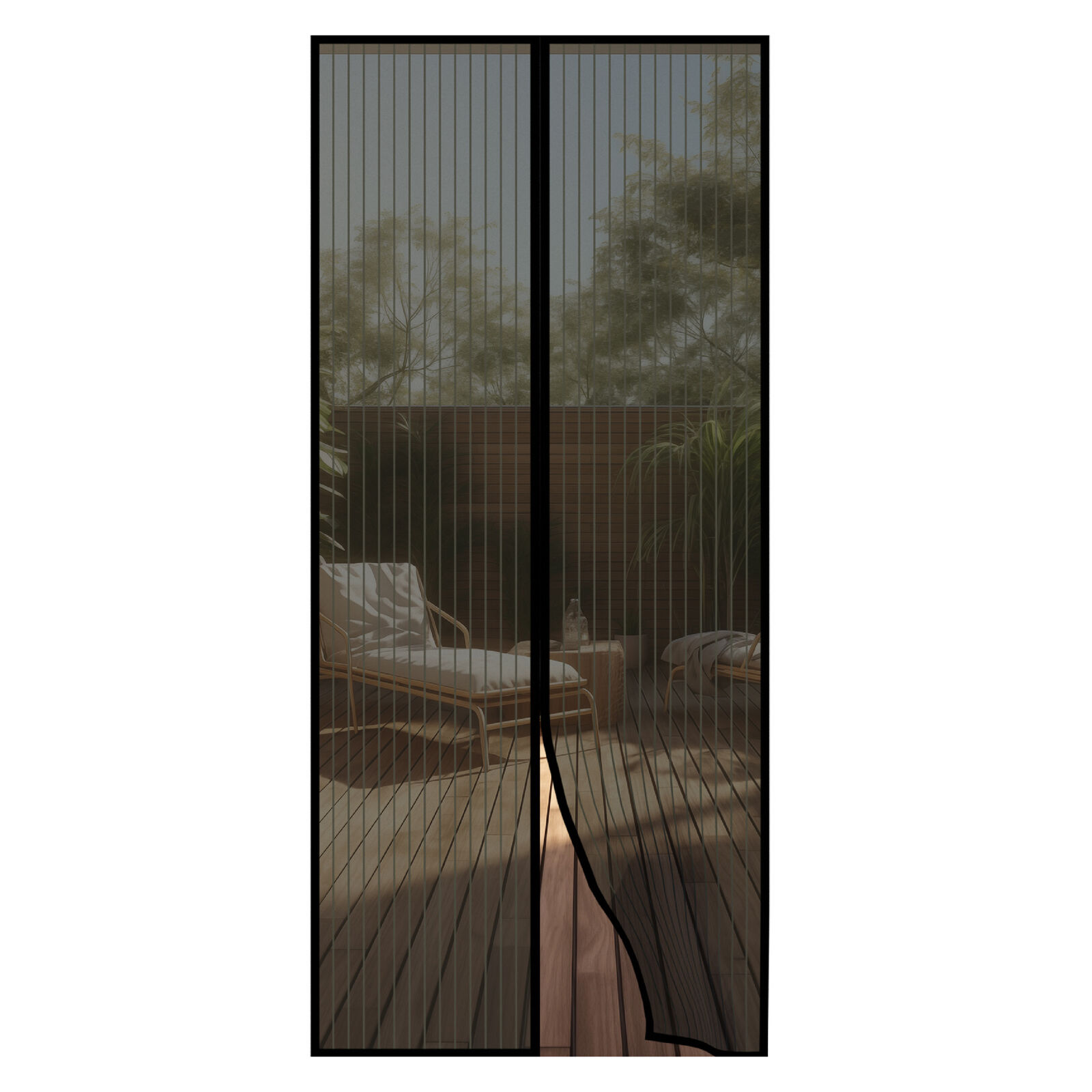 Černá dveřní síť proti hmyzu s magnety Rozměr: 90x210 cm