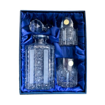 Whisky set se skleničkami 330ml, Iris (Varianty setu Karafa + 2 skleničky)