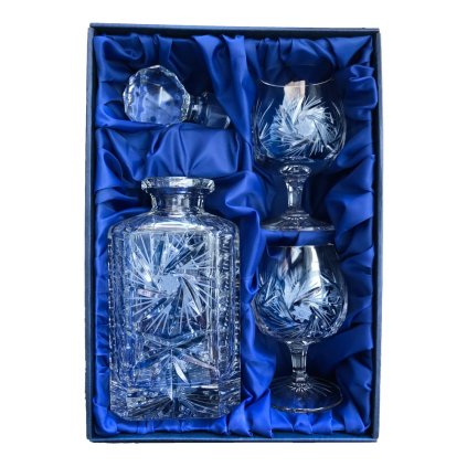 Sada na rum (brandy) se skleničkami 250ml, Větrník (Varianty setu Karafa + 2 skleničky)