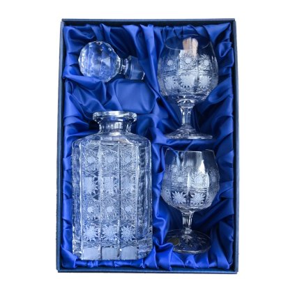 Sada na rum (brandy) se skleničkami 250ml, Klasika (Varianty setu Karafa + 2 skleničky)