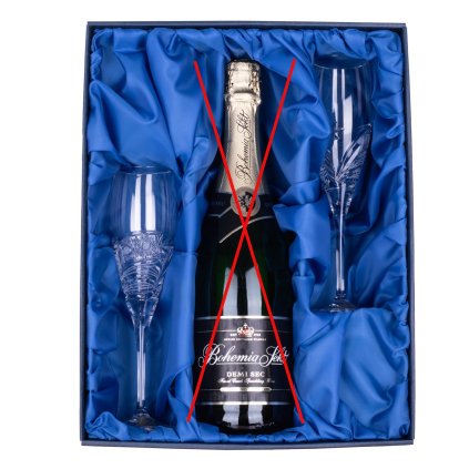 Sada na sekt se skleničkami 150ml, Kometa (Sampus set - pocet sklenicek 2 ks broušených skleniček)