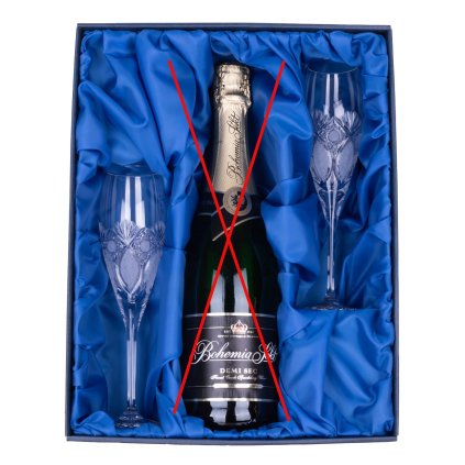 Sada na sekt se skleničkami 150ml, Exclusive (Sampus set - pocet sklenicek 2 ks broušených skleniček)
