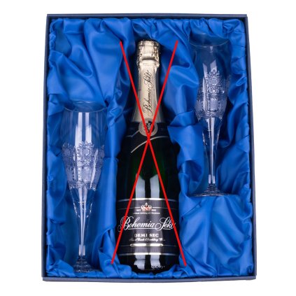 Sada na sekt se skleničkami 150ml, Klasika (Sampus set - pocet sklenicek 2 ks broušených skleniček)