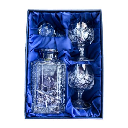 Sada na rum (brandy) se skleničkami 250ml - okno na pískování, Větrník (Varianty setu Karafa + 4 skleničky)
