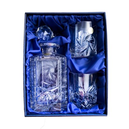 Whisky set se skleničkami 330ml - okno na pískování, Větrník (Varianty setu Karafa + 4 skleničky)