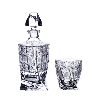 Quadro whisky set se skleničkami 340ml, Klasika (Balení Dárkové balení , Varianty setu Karafa + 6 skleniček)