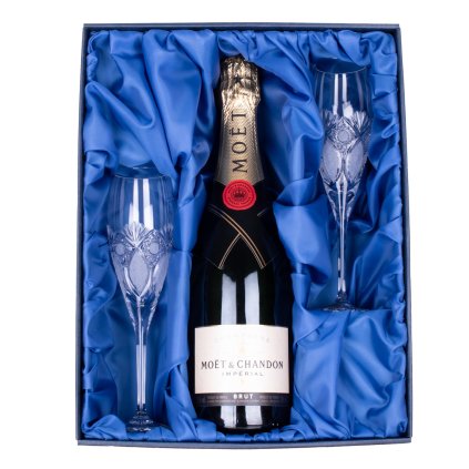 Moët & Chandon Imperial Brut a sklenice 150ml, Exclusive (Sampus set - pocet sklenicek 4 ks broušených skleniček)