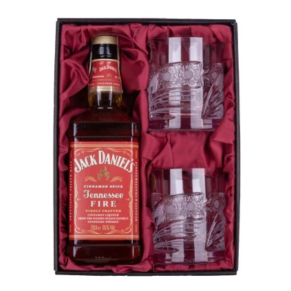 jack daniel s fire se sklenicemi 330ml kometa