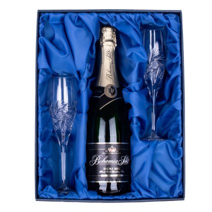Bohemia Sekt Demi Sec se skleničkami 150ml, Větrník (Sampus set - pocet sklenicek 4 ks broušených skleniček)
