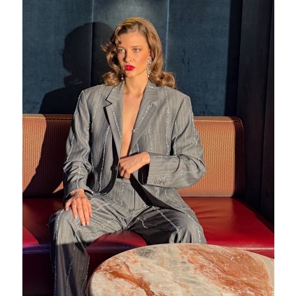 Midnight Swarovski Pinstripe