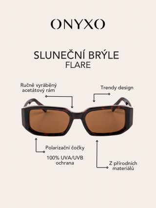 FLARE. Výrazný tvar, který nepřehlédnete. Ručně zpracovaný acetátový rám. Přírodní, hypoalergenní materiál. Polarizační...