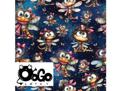 vážky na tmavé logo