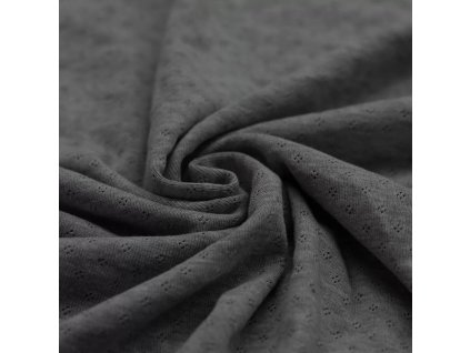 Pointelle Cotton Jersey Fabric Dark Grey Melange 1100x1100