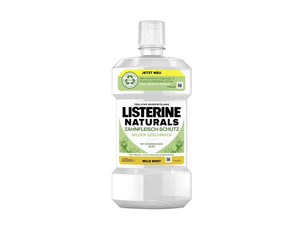 Listerine ústní voda Naturals Mild Mint 0% alkoholu 600 ml