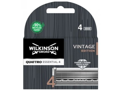 Wilkinson Sword Quattro Essential 4 Vintage Edition náhradní břity 4 ks